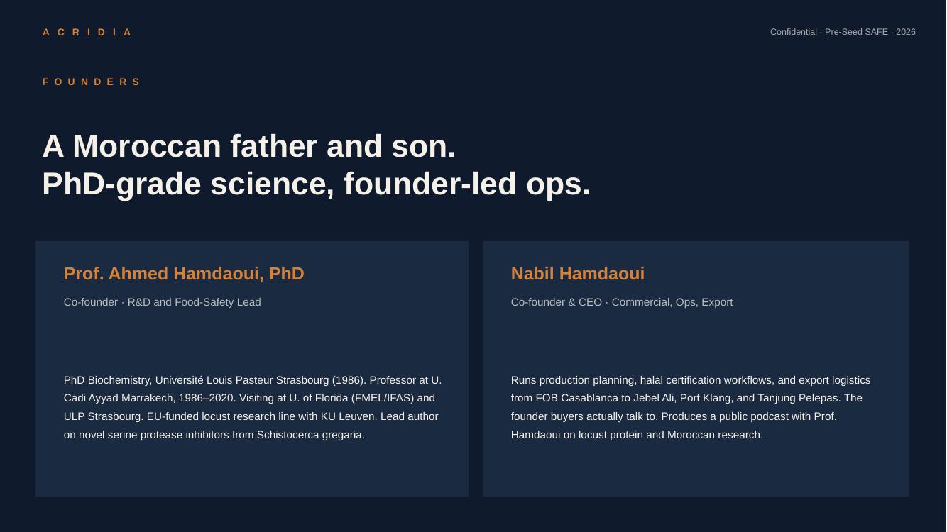 Acridia pitch deck — slide 5